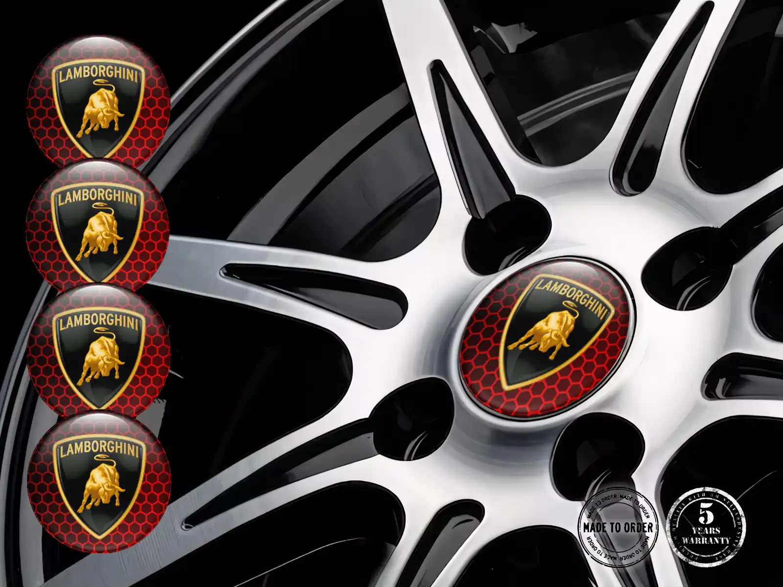 Lamborghini Dekoration für Felgen Premium Epoxy-Labels